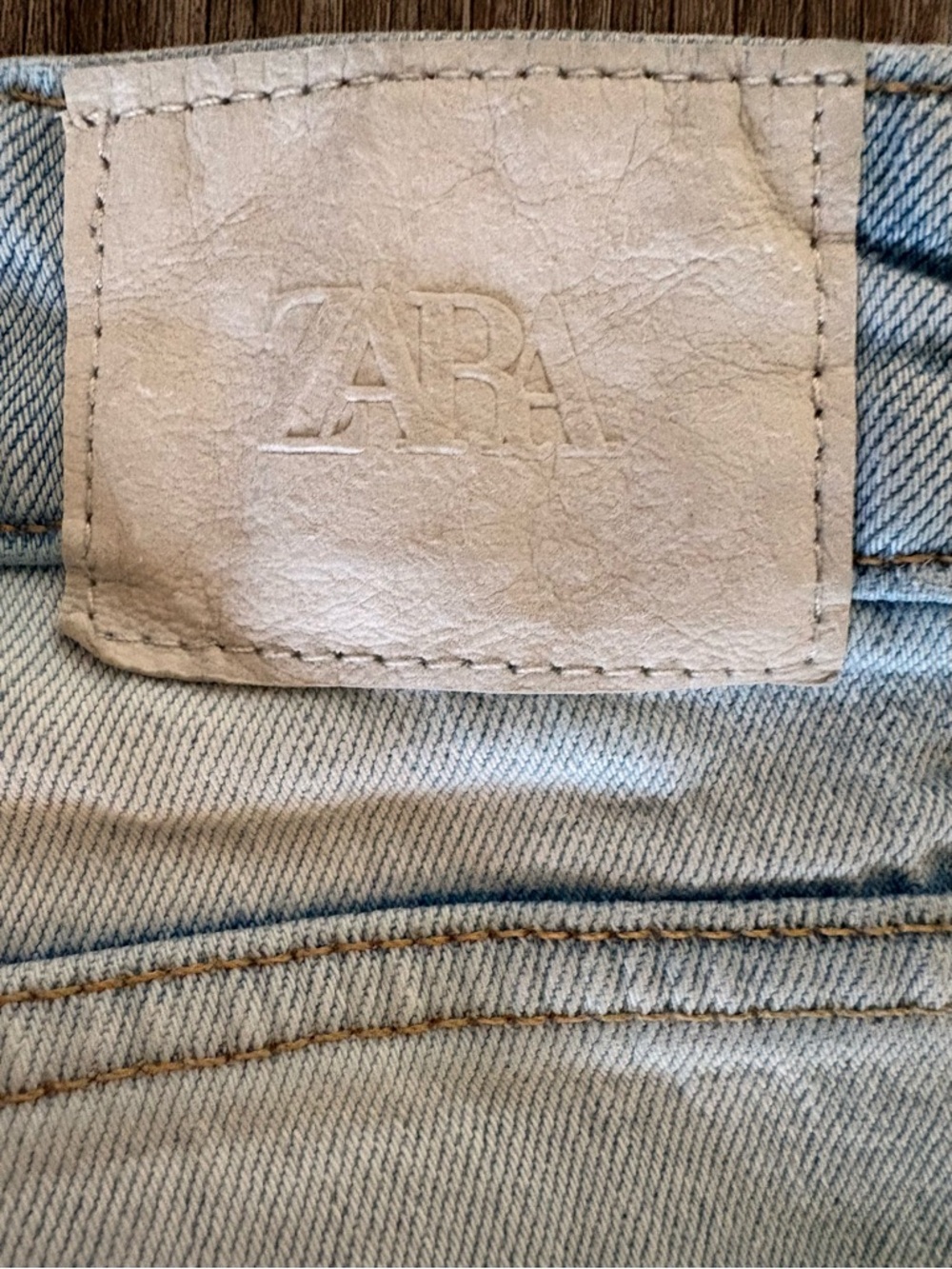Zara Light Blue Distressed Flare Jeans - Picture 6 of 10